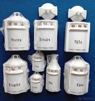 SECESNÍ DÓZY TENKOSTĚNNÝ PORCELÁN ZLACENÉ