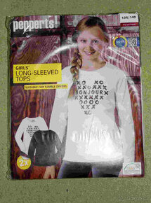 2 NOVÁ dívčí trika, vel. 134/140