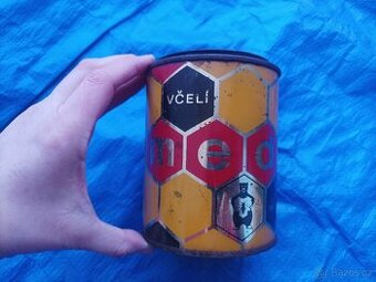 Plechová dóza od včelího medu