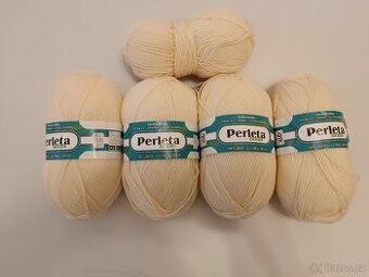 Pletací příze / vlna – PERLETA luxus – 5 klubíček – NOVÁ