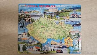 Puzzle - mapa ČR - dřevěné a papírové