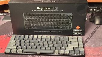 Bezdrátová podsvícená klávesnice Keychron K3, slim, brown - 1