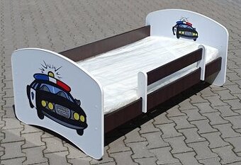 Dětská postel s matrací 180x90cm POLICIE