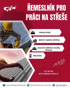 Řemeslník - práce na střeše bez vyučení s týdenní výplatou