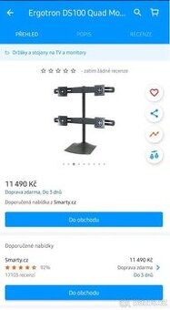 Ergotron ds100 drzak na 4 monitory 24”