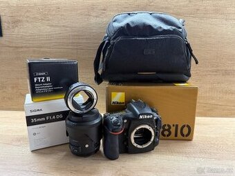 Fotoaparát Nikon D810, sigma art35, FTZ II