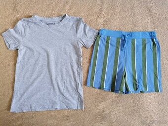 Šedé pruhované dvoudílné pyžamo Tchibo, v. 122 /128