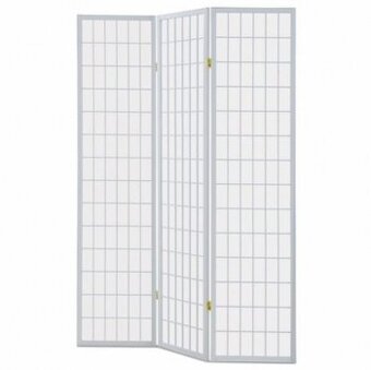 3 dílný paravan bílý z dřeva