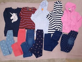 Džíny+Jegginy + mikiny+ svetry vel. 146/152