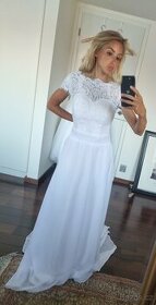 Nové krajkové svatební šaty M-L