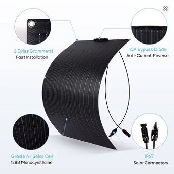4ks 95w (400W) ETFE Flexi solární panel Ohebný a lehký - 1