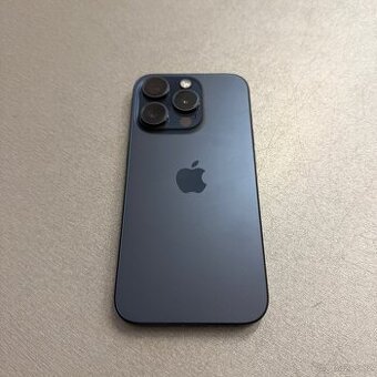 iPhone 15 Pro 128GB blue titan, pěkný stav, rok záruka