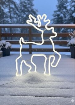 Světelný vánoční sob - 50 x 40 cm - 1