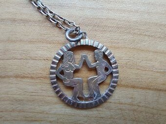 Retro přívěšek blíženci, unisex = pánský i dámský SLEVA