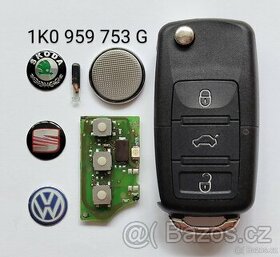 Klíč 1K0959753G 434MHz originál Škoda Volkswagen   Nový obal
