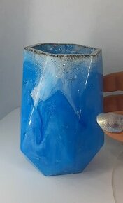 Váza Blue-white wave