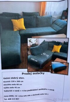 Sedacka a taburet