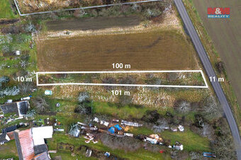 Prodej úzkého pozemku k bydlení, 865 m2, v Čisté u Rakovníka - 1