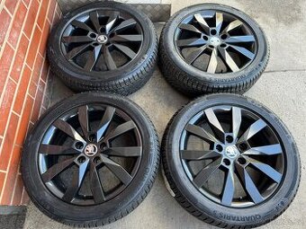 Nový komplet Alu 17" 5x112 škoda Crystal BLACK O3 Celorok