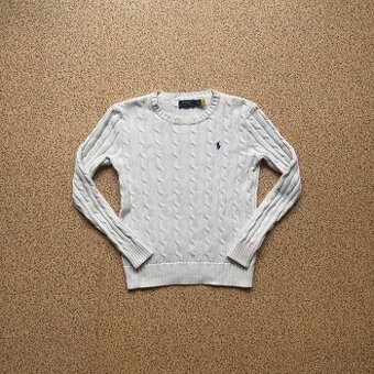 Ralph Lauren Polo bílý copánkový svetr | vel. XS