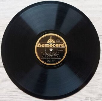 Starožitná šelaková gramodseska C. a K. polní maršálek