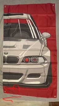 Baner - vlajka - prapor BMW E46 předek. 90x150 cm