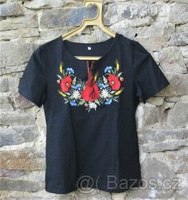 Bavlněná trička  s výšivkou - NOVÁ -