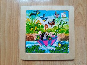 KRTEČEK S DEŠTNÍKEM - DŘEVĚNÉ PUZZLE