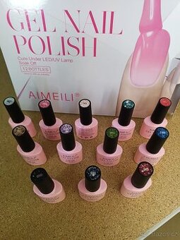 Sada 12 ks laků na nehty pro UV lampy (set 12-7, 10ml)