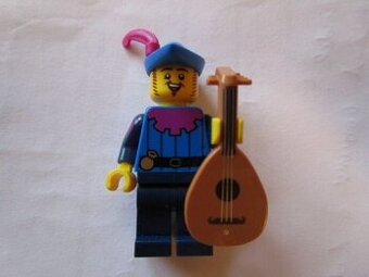 Lego figurka pro castle zpěvák bard + 2 penízky
