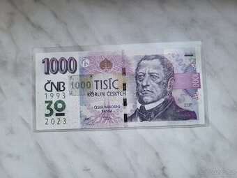 1000Kč s přítiskem