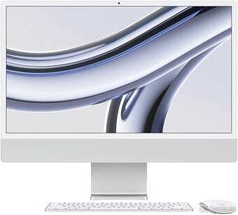 Apple iMac 24” M3 8/256 stříbrný, výborný stav, faktura