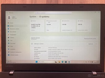 Lenovo T460, i5, 12GB RAM, Win11, nová baterie