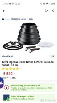 Sada nádobí Tefal Ingenio Black Stone 13 ks