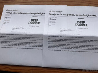 Koncert Deep Purple 7. 10. 26 - O2 Praha - 2x vstupenka
