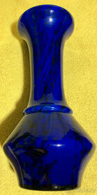 Modrá štíhlá váza přejímané sklo výška 24 cm - 1