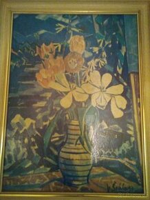 Prodám tento obraz. Ator.V.Spala.1937 tulipany - 1
