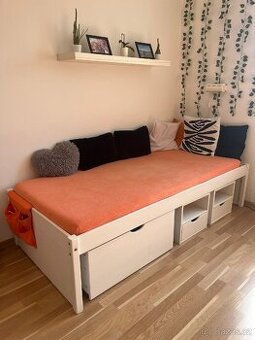Postel 90x200 masiv-bílý lak - 1