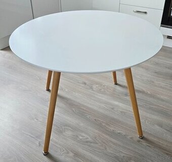 Jídelní stůl kulatý 100 cm bílý