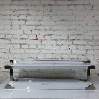 Nerezové police nástěnné dvoupatrové