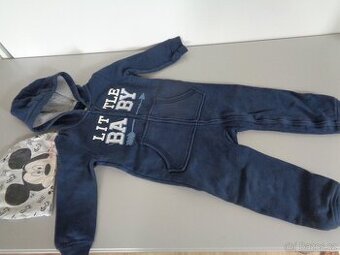 Tepláková kombinéza, vel. 86 -92 + čepička