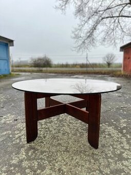 Konferenční stůl 120 cm kulatý, dřevo masiv