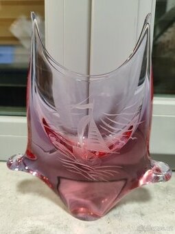 Umělecká skleněná váza - Miloslav Klinger