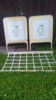 Plechová postýlka Dětská první rep.starožitnost postel Retro