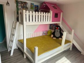 Dvoupatrová dětská postel Domeček - 1