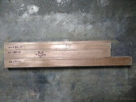 Prodám 4 ks měděných plocháčů 40 x 20x500 mm.