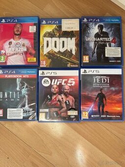 Hry PS5/PS 4 Ufc 5/Jedi/Doom