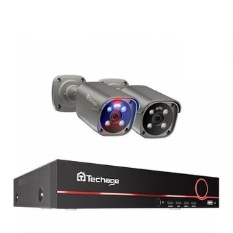 8MP IP PoE kamerový set, 2 pevné kamery