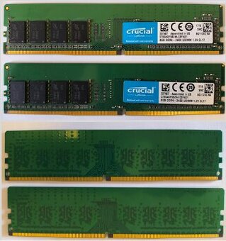 Paměť. moduly RAM Crucial 2×8GB DDR4 2400MHz/CL17