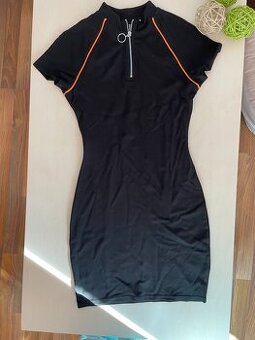 Nové černé elastické šaty se zipem, vel XS/S, HM